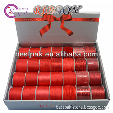 grosgrain sheer red ribbon